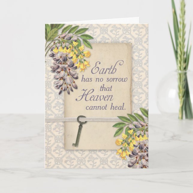 Sympathy | Antique Wisteria Floral Greeting Card (Front)