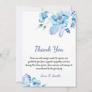Sympathy Bereavement Watercolor Floral Thank You Card