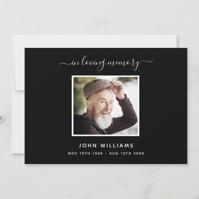 Sympathy black gold thank you photo (Back)