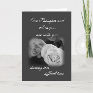 Sympathy Black & white roses Card