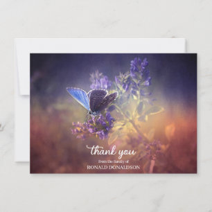 Sympathy Blue Butterfly Flower THANK YOU   PHOTO