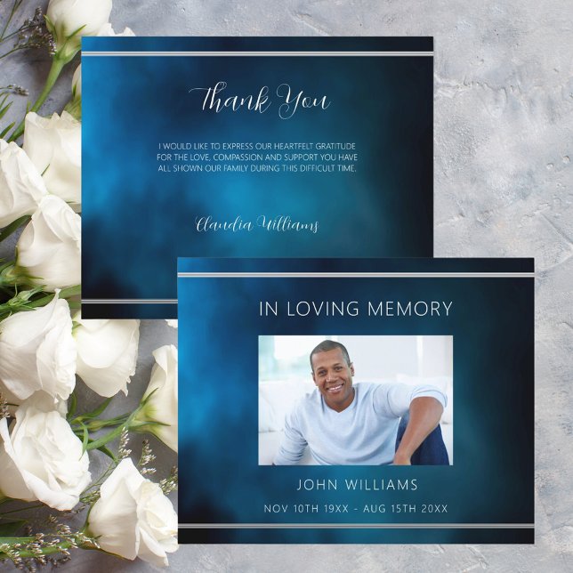 Sympathy blue sky photo simple thank you card (Creator Uploaded)