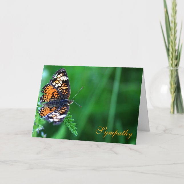 Sympathy Butterfly Design Blank Inside Card (Front)