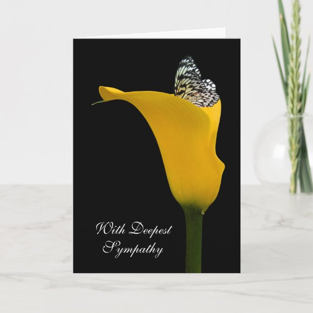 Sympathy Butterfly in Calla Lily  Card (Front)