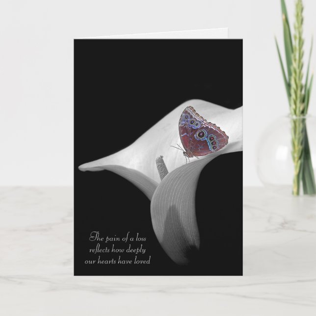 Sympathy butterfly in calla lily card (Front)
