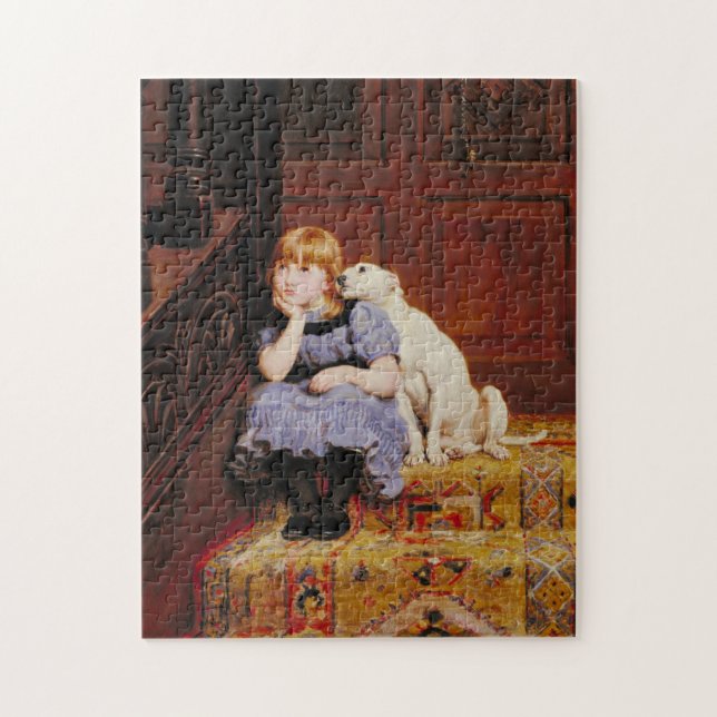 Sympathy (by Briton Riviere) Jigsaw Puzzle (Vertical)