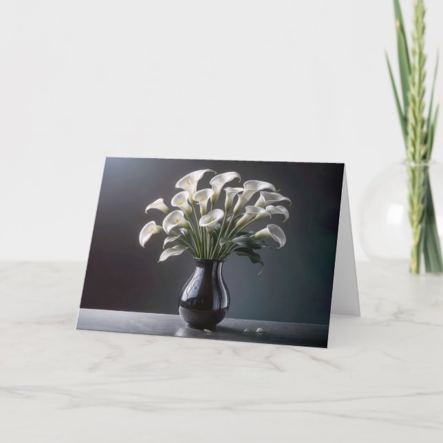 Sympathy Calla Lily Bouquet Card (Front)