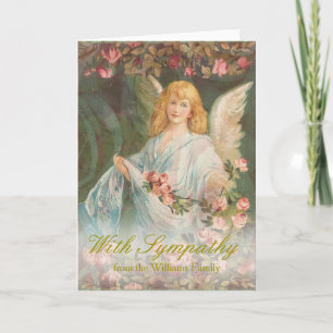 Sympathy Card Angel and Roses