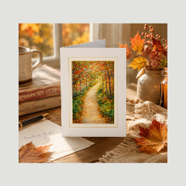Sympathy Card Autumn Forest Path