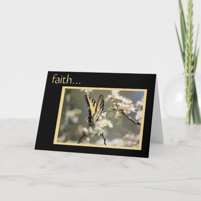 Sympathy Card: Butterfly w verse on Faith Card (Front)