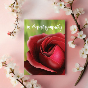 Sympathy Card: Deep Red Rose Customizeable Card
