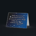 Sympathy card Eskimo proverb - stars<br><div class="desc">This is an Eskimo Proverb that poses the thought that perhaps stars are light from heaven to show us the happiness of our loved ones.  white text on a gradient blue star field.</div>