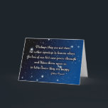 Sympathy card Eskimo proverb - stars<br><div class="desc">This is an Eskimo Proverb that poses the thought that perhaps stars are light from heaven to show us the happiness of our loved ones.  white text on a gradient blue star field.</div>