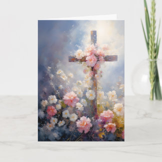 Sympathy Card Floral Cross