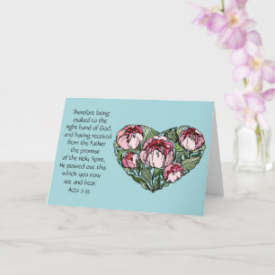 Sympathy Card, Floral Heart, Bible verse on faith Card
