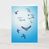 Sympathy card, flying birds