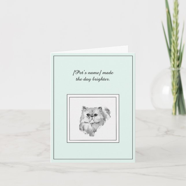 Sympathy Card for a Persian Cat (Front)