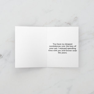 Sympathy Card for A Pet