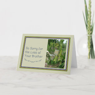 Sympathy Card for Brother with Bench and Plants