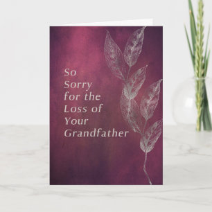 Sympathy Card for Grandfather in Cranberry