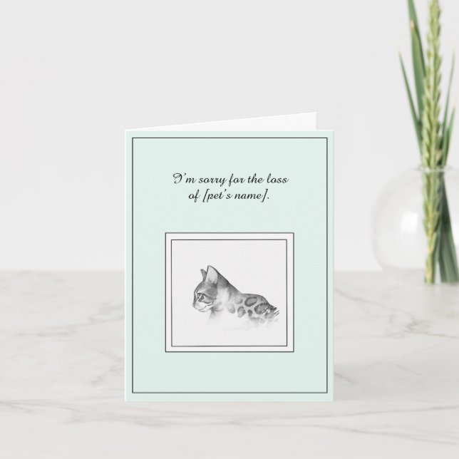 Sympathy Card for Loss of a Cat (Front)