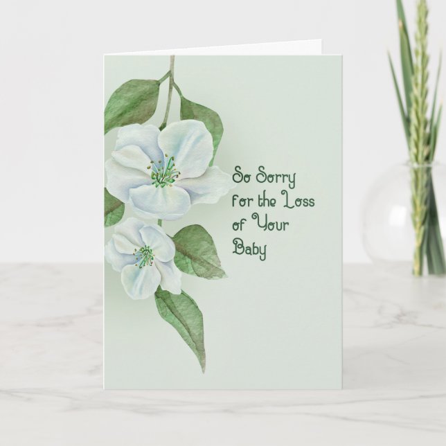 Sympathy Card for Loss of Baby Green Floral (Front)