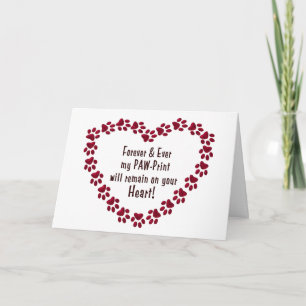 SYMPATHY CARD FOR LOSS OF PET - PAW-PRINTS/HEART