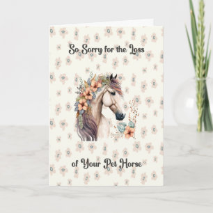 Sympathy Card for Pet Horse in Peach & Beige