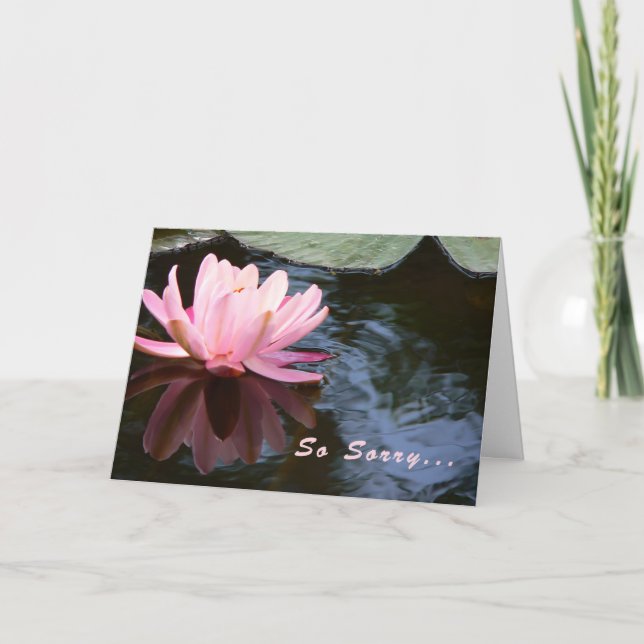 Sympathy Card for Sister with Pink Water Lily (Front)