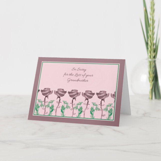 Sympathy Card for your Grandmother with Roses (Front)
