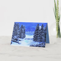 Sympathy card in blue mountain scene blue inside