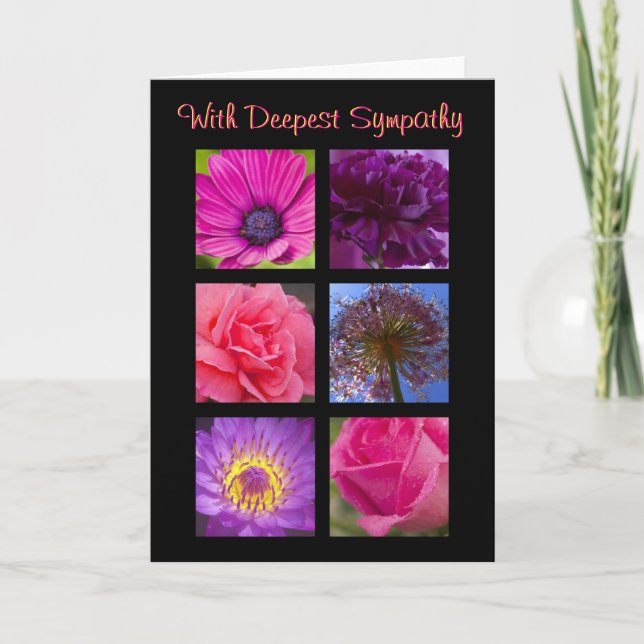 Sympathy Card - Pink Purple Flowers (Front)