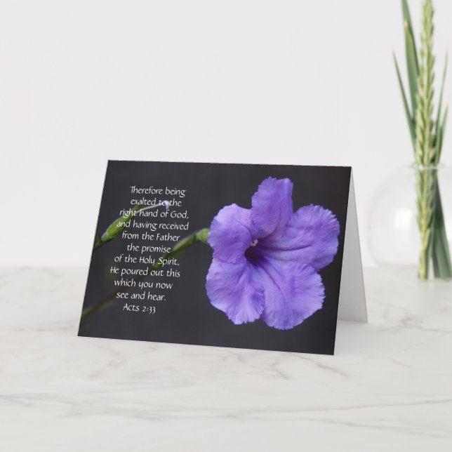 Sympathy Card, Purple Bloom, Bible verse on faith Card (Front)