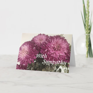 Sympathy Card - Purple Mums (5x7) Blank Inside