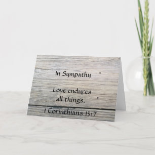 Sympathy card scripture love endures