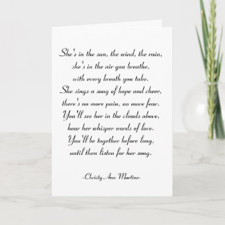 Sympathy Card - She's In The Rain Poem