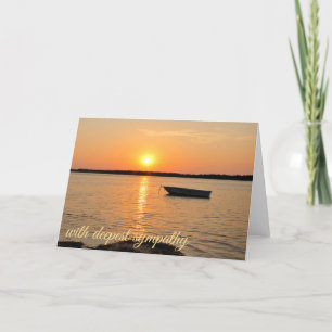 Sympathy card sunset with small boat by Jo Images
