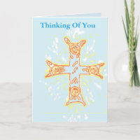 Sympathy Card  Thinking of You  / Greek Cross