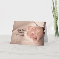 Sympathy card, with a pale pink rose