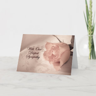 Sympathy card, with a pale pink rose card
