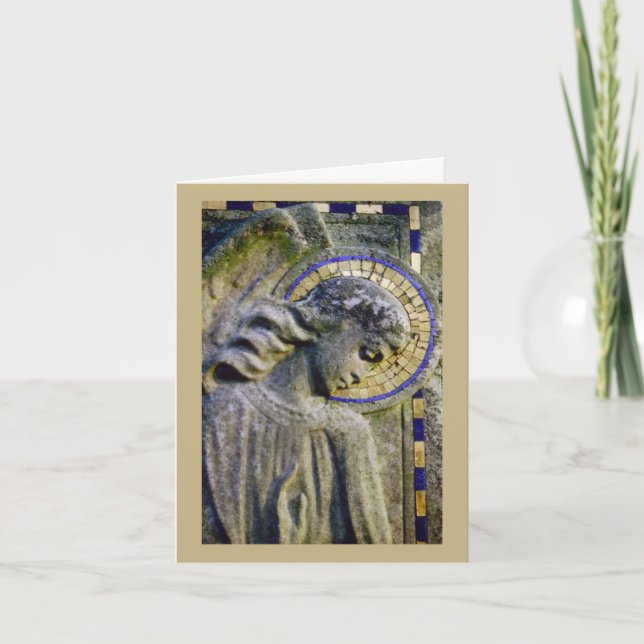 Sympathy Card with Angel Sculpture (Front)