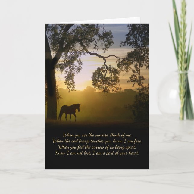 Sympathy Card with Horse and Spiritual Poem (Front)