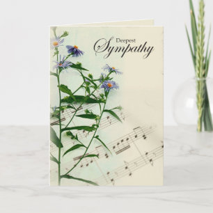 Sympathy Card with Music and Flowers