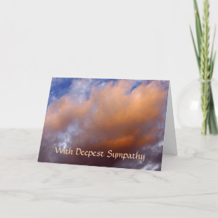Sympathy cared - peach colour clouds card