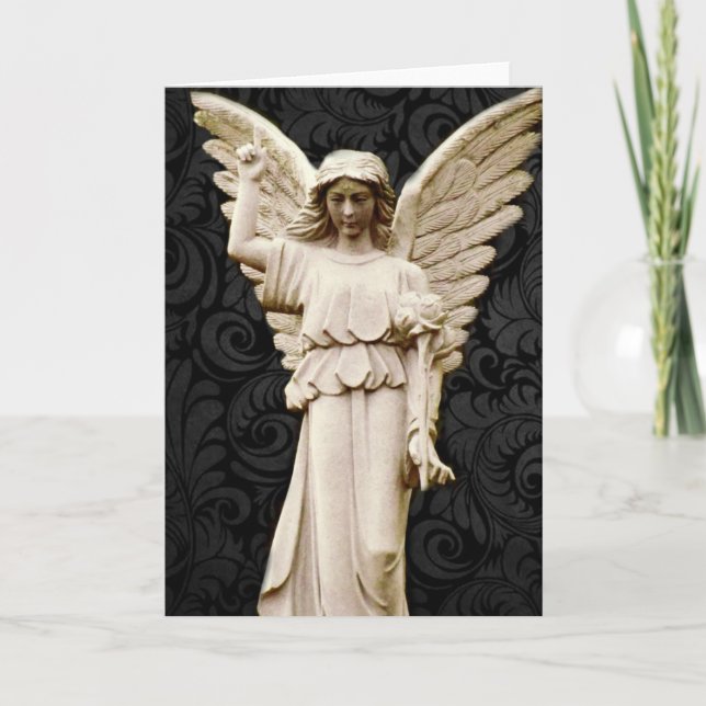 sympathy cemetery memorial Grief Gothic Angel Card (Front)