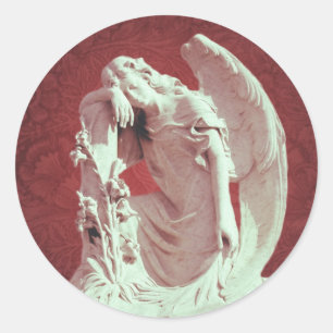 sympathy cemetery memorial Grief weeping Angel Classic Round Sticker