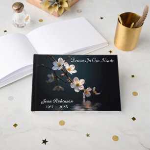 Sympathy Cherry Blossoms Over Dark Water Guest Book