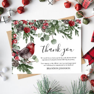 Sympathy Christmas Funeral Thank You Card