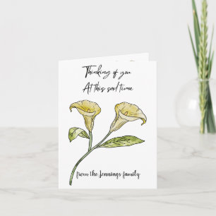 Sympathy Condolence Card Calla Lilies Editable