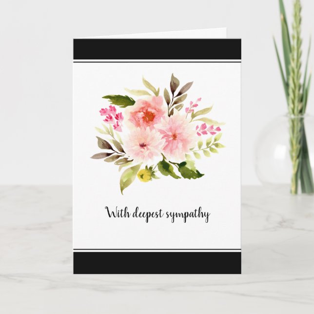 Sympathy Condolence Message Floral Greeting Card (Front)